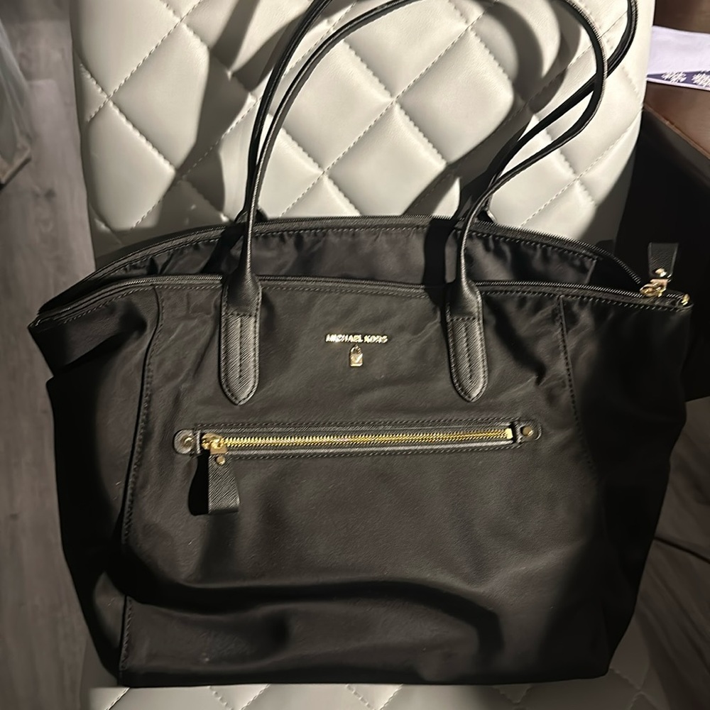 Michael Kors, black nylon large packable  tote